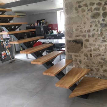 escalier limon central